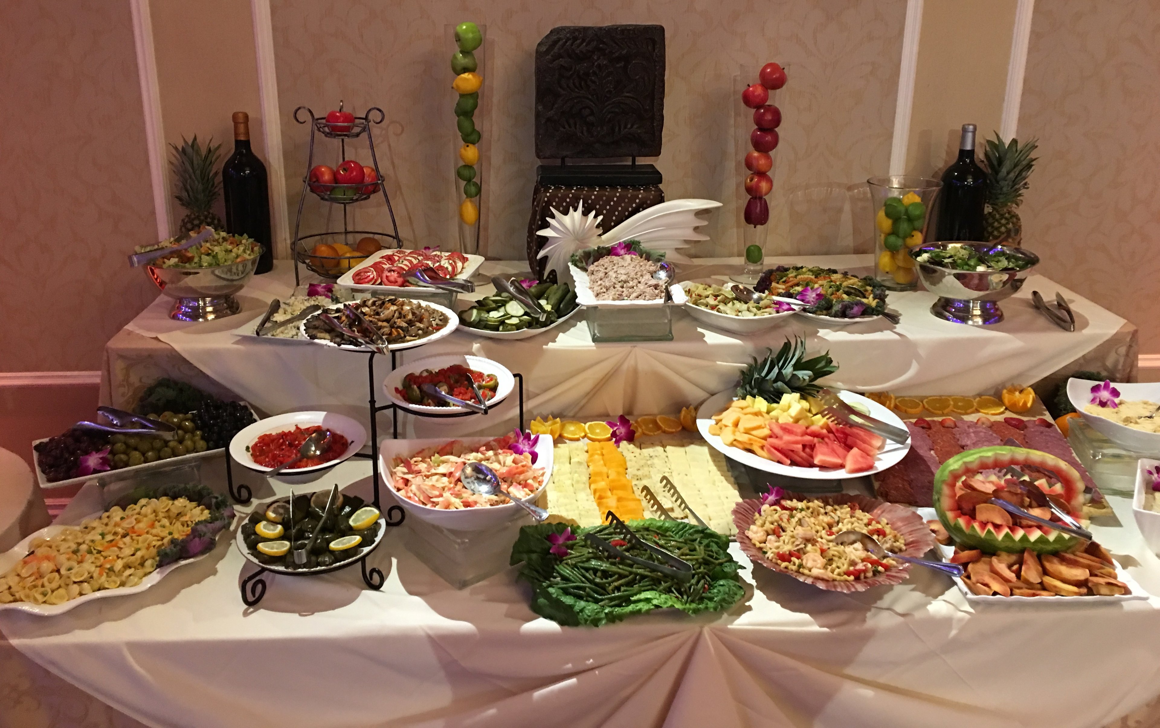 Skyline Catering team preparing an elegant event spread