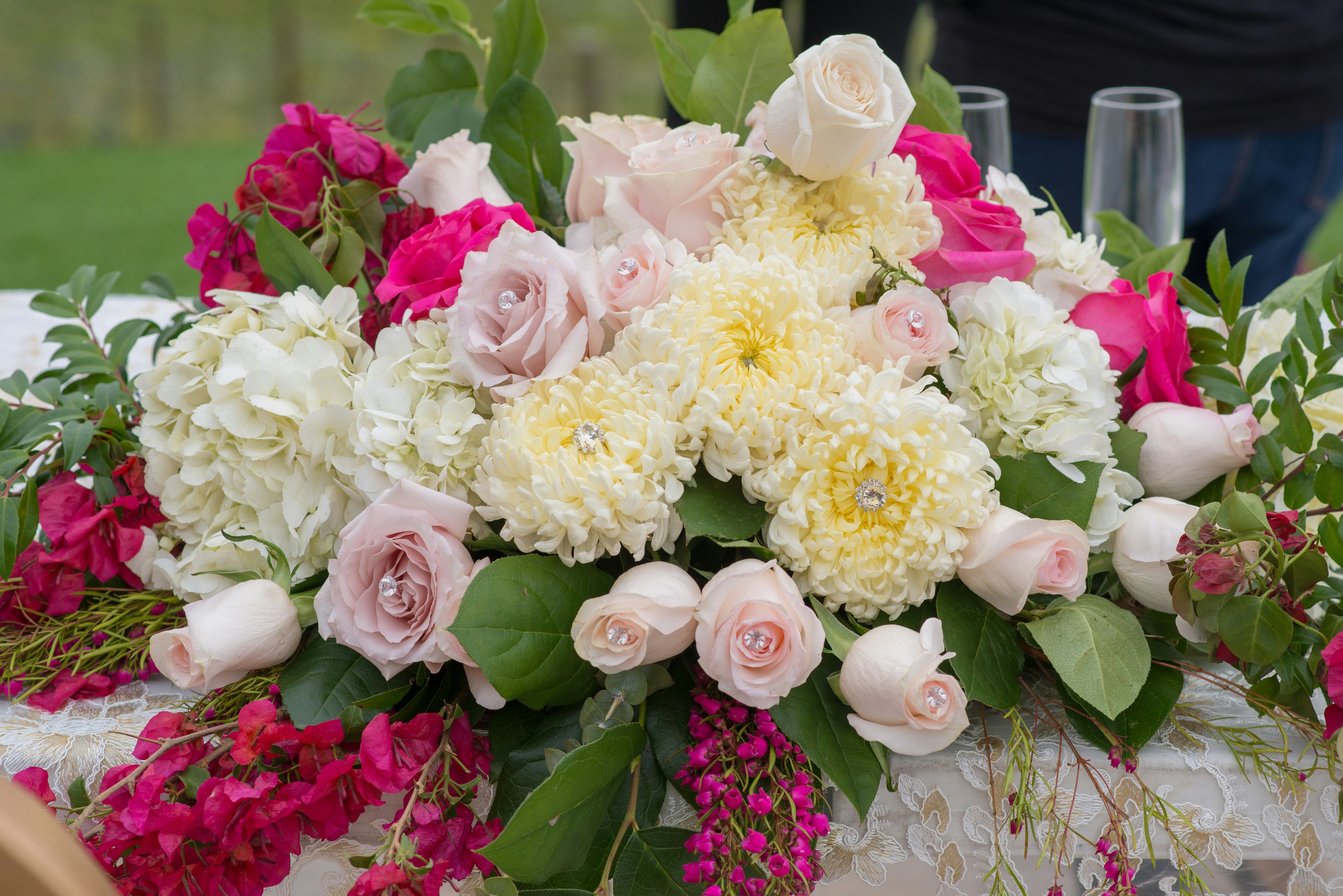 Elegant catering spread for a luxury wedding event